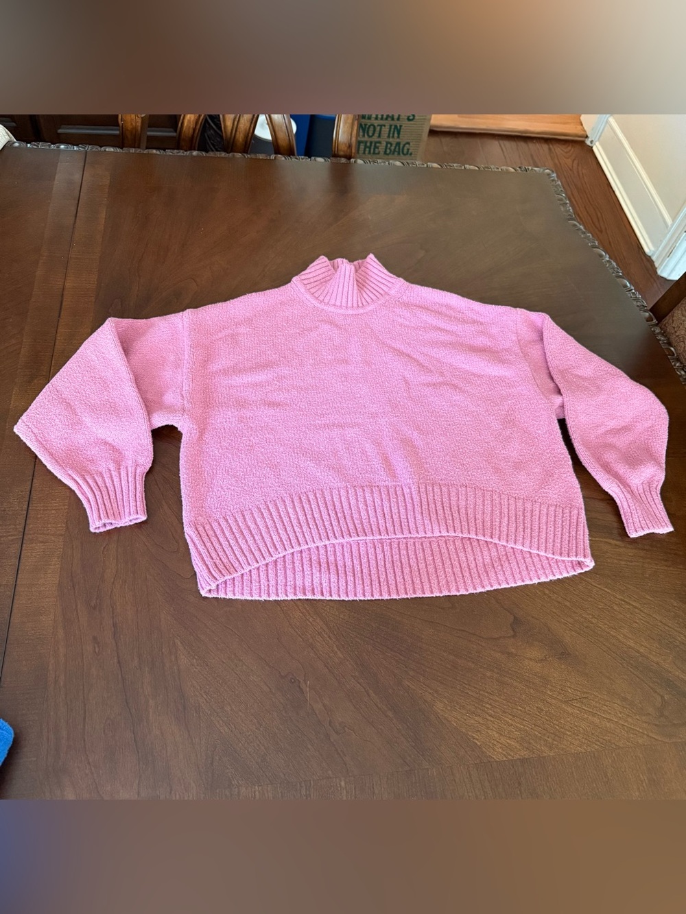 Gap Kids Girl’s CashSoft Oversized Mockneck Sweater in Pink; Size M (8)